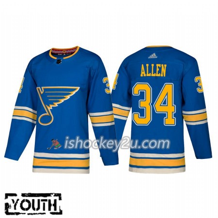 Børn NHL St. Louis Blues Trøje Jake Allen 34 Adidas 2018-19 Alternate Authentic